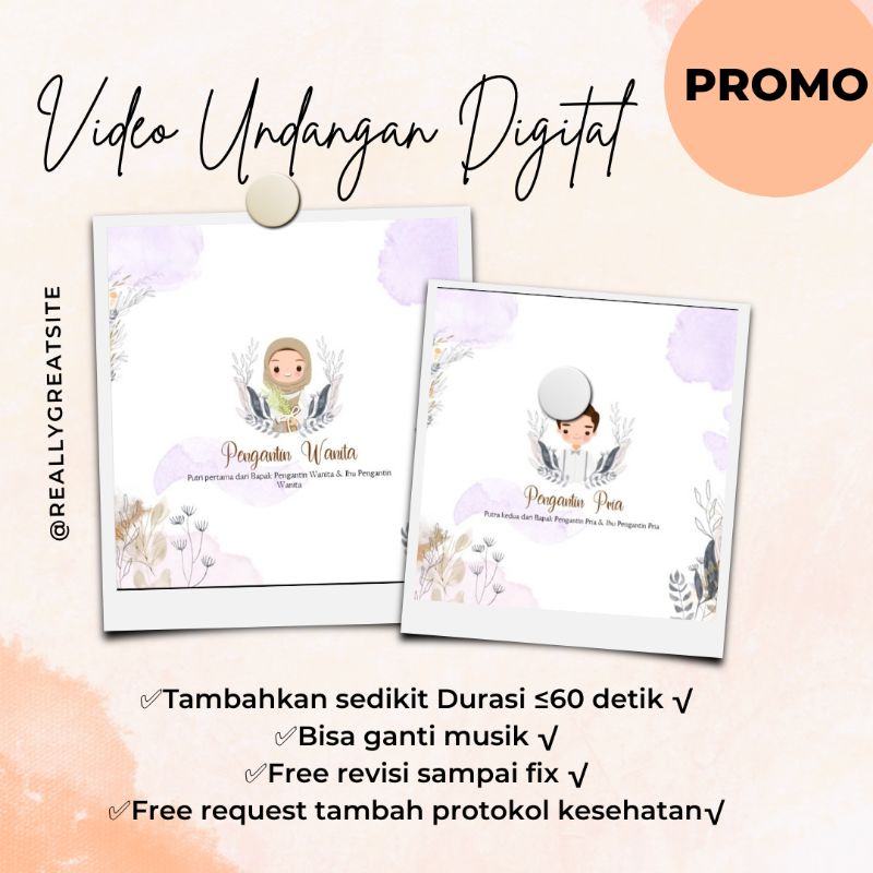 PROMO undangan Digital pernikahan animasi murah gratis ganti lagu 02 PNG