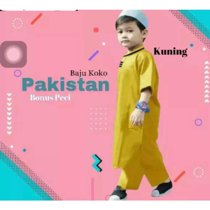 COD/KOKO PAKISTAN ANAK BISA PILIH WARNA/BAJU MUSLIM ANAK 1-10 TAHUN