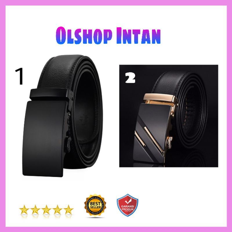Ikat pinggang kulit pria premium gesper sabuk men belt