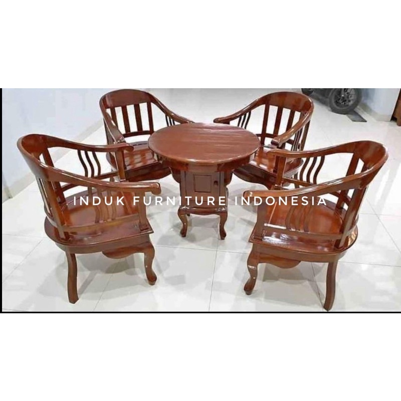 SET KURSI BETAWI LENONG JATI SOLID 4 KURSI.(kursi teras betawi )