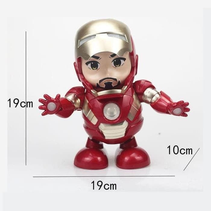 Dancing Robot Ironman / Iron Man with LED / Pajangan / Dance Hero M153