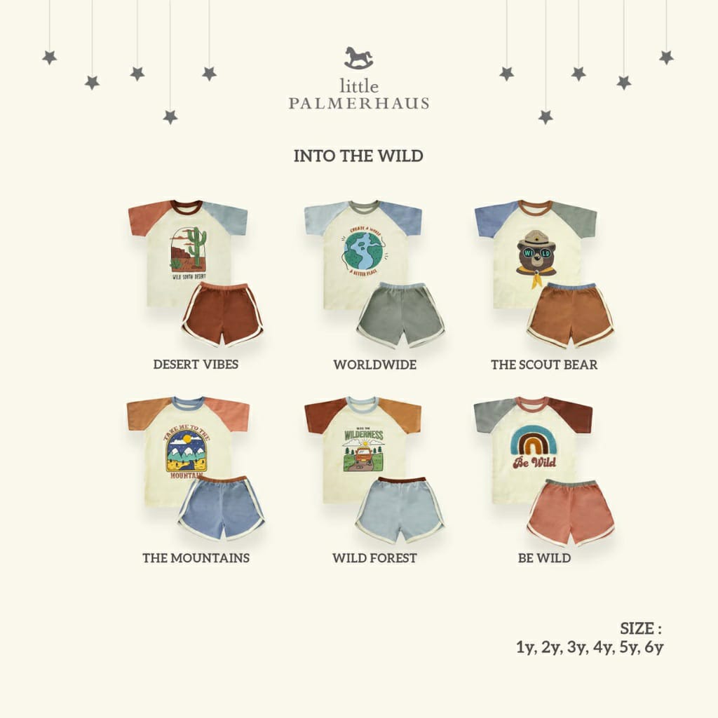 Little Palmerhaus Into The Wild ( Setelan Baju Anak Pendek + Celana ) 1- 6 Tahun