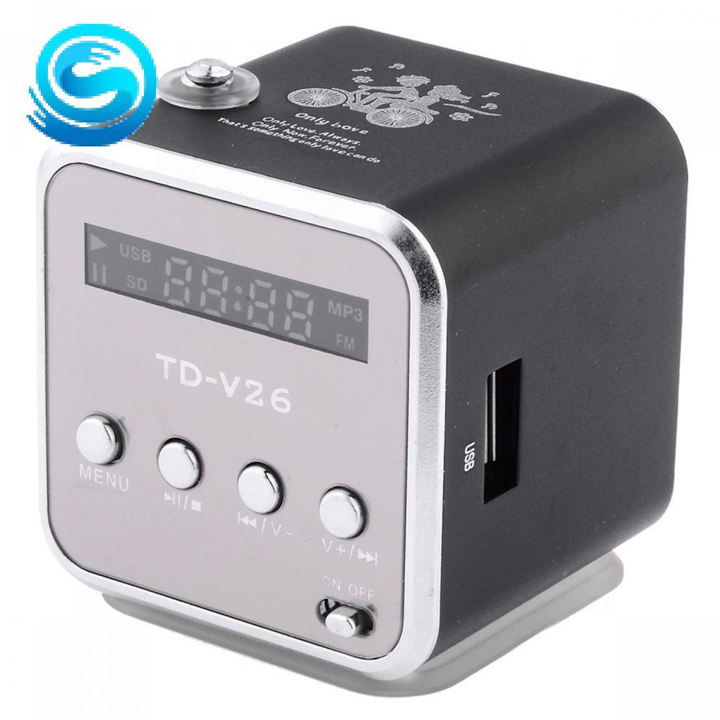 Grab Medan Speaker Mini Portabel FM Radio TF Card NBY TD-V26