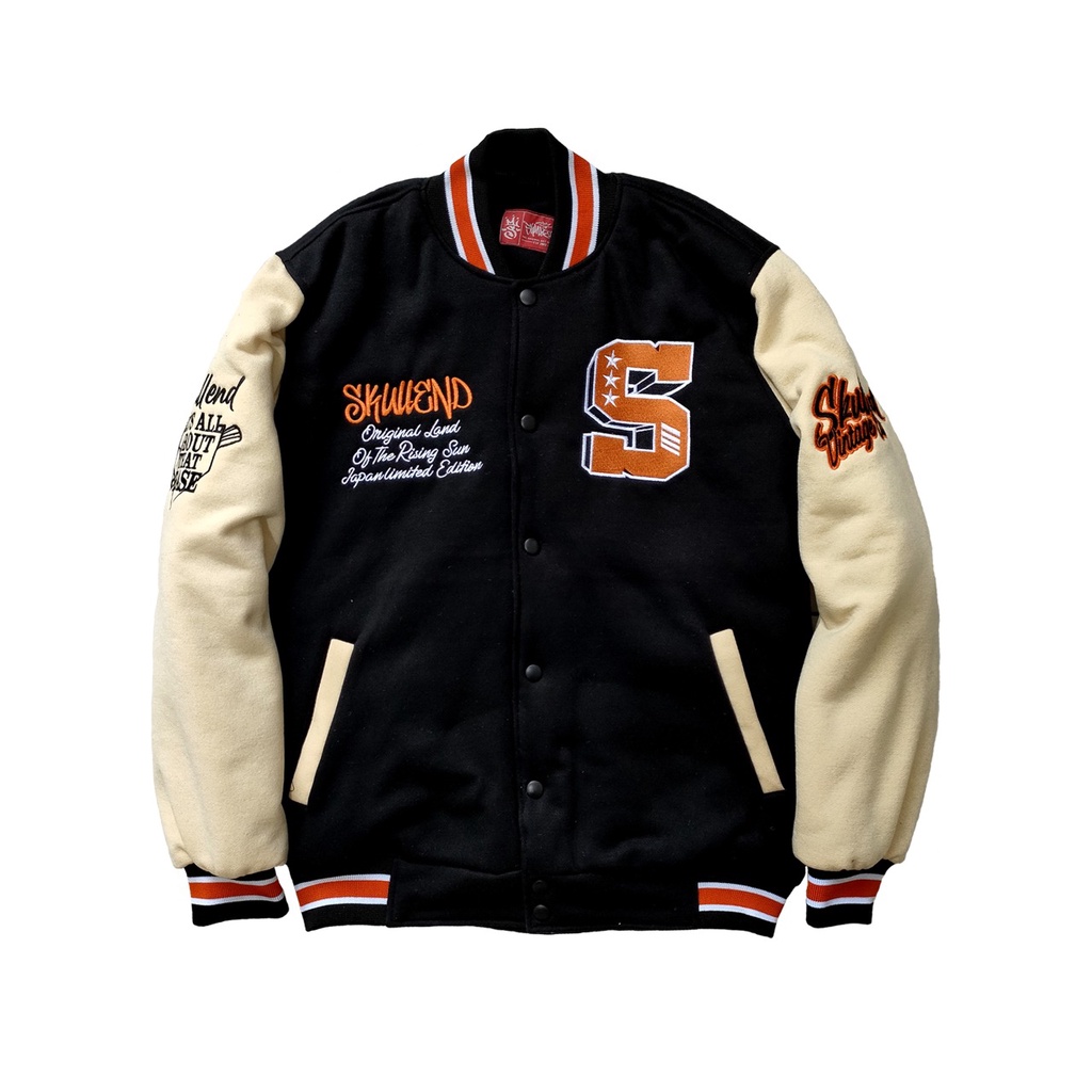 SKULLEND JAKET VARSITY BASEBALL ORIGINAL FULL BORDIR