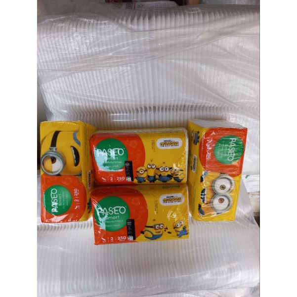 tissue paseo minios 250sheet 2ply | tisu paseo smart 250sheet |  paseo minions 250sheet 2play