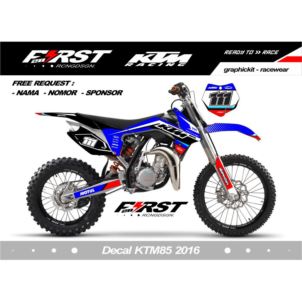 Decal stiker decal ktm 85 2016 biru