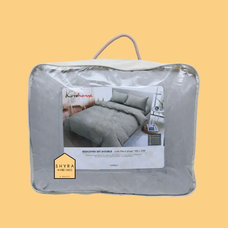 Jastip Ace Hardware - Sleep Lite 180x200 Cm Set Seprai Bed Cover Emboss - Abu Abu (10146977)