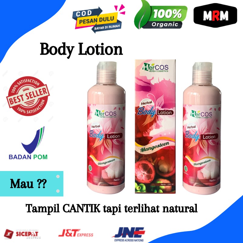 HandBody Hercos Ektrak Manggis Body Lotion Original Pemutih Badan Cream Lotion Pencerah