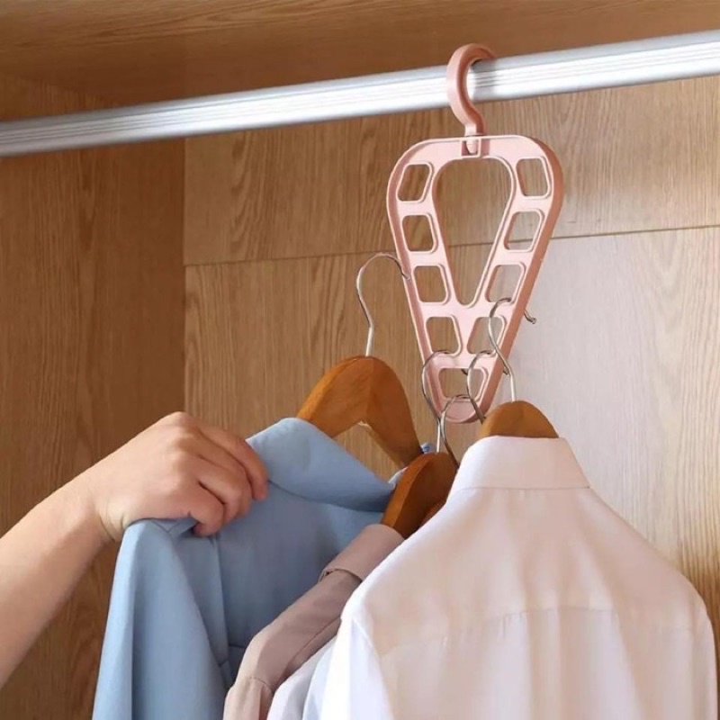 Magic Hanger Love 9 IN 1 / Gantungan Baju 9 Lubang Segitiga / Gantungan Hanger Lemari