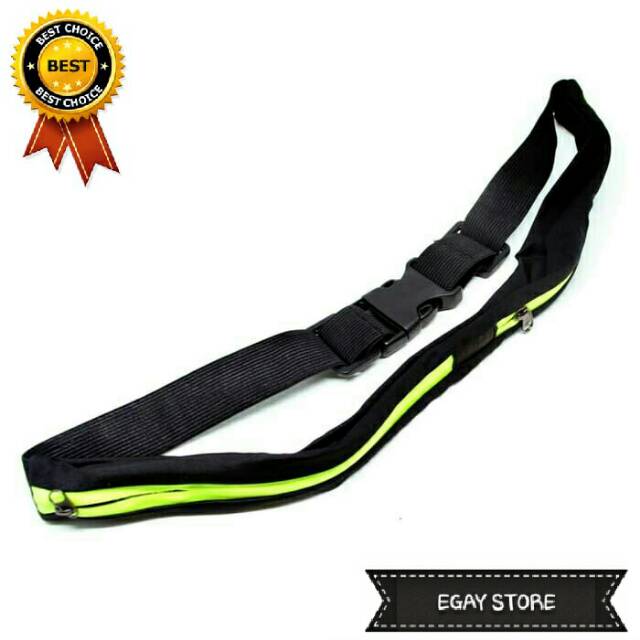 Sport Belt Double Pocket Waterproof / Tas Pinggang Sabuk Gesper Anti Air / Tas Olahraga