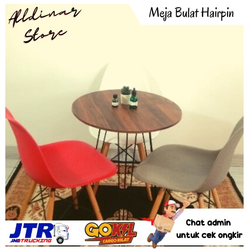 Meja Bulat Kaki Hairpin Meja Bulat Minimalis Meja Makan Meja Café Meja Coffee Meja Restauran Meja Ru