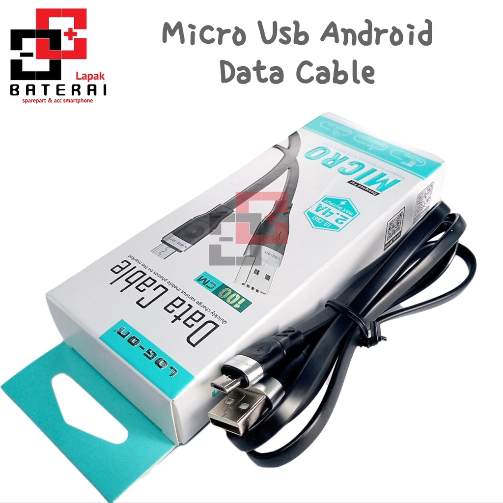 LOG - ON CB61 Kabel Data Micro 2.4A Fast Charging / Quick Charger 3.0 / Kabel Charger Casan Android