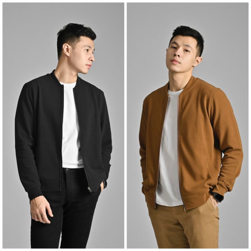 OTTOMAN BOMBER JACKET MALE ID MALE.ID LIGHT BROWN BLACK