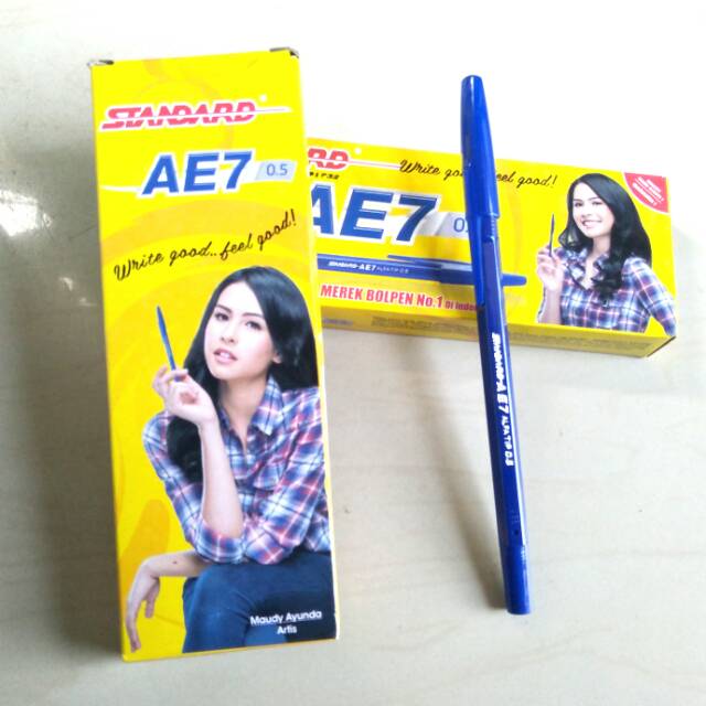 

1 Pack Pulpen Standard AE-7/Bolpen Standard AE-7 Tinta Biru isi 12 Pcs