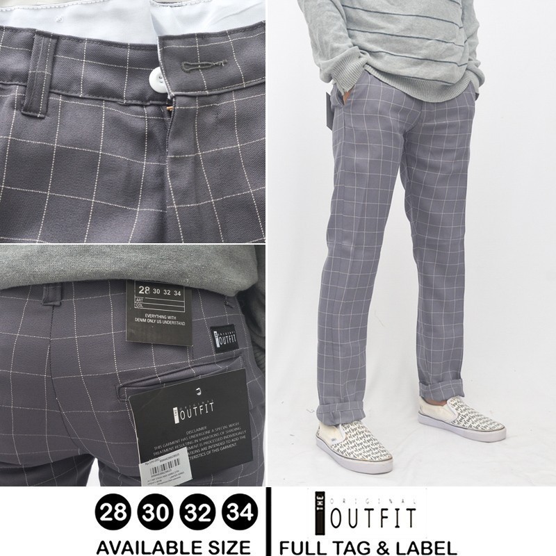  Celana  Panjang  Pria  Tartan Outfit  Pants Celana  Kotak Kotak 