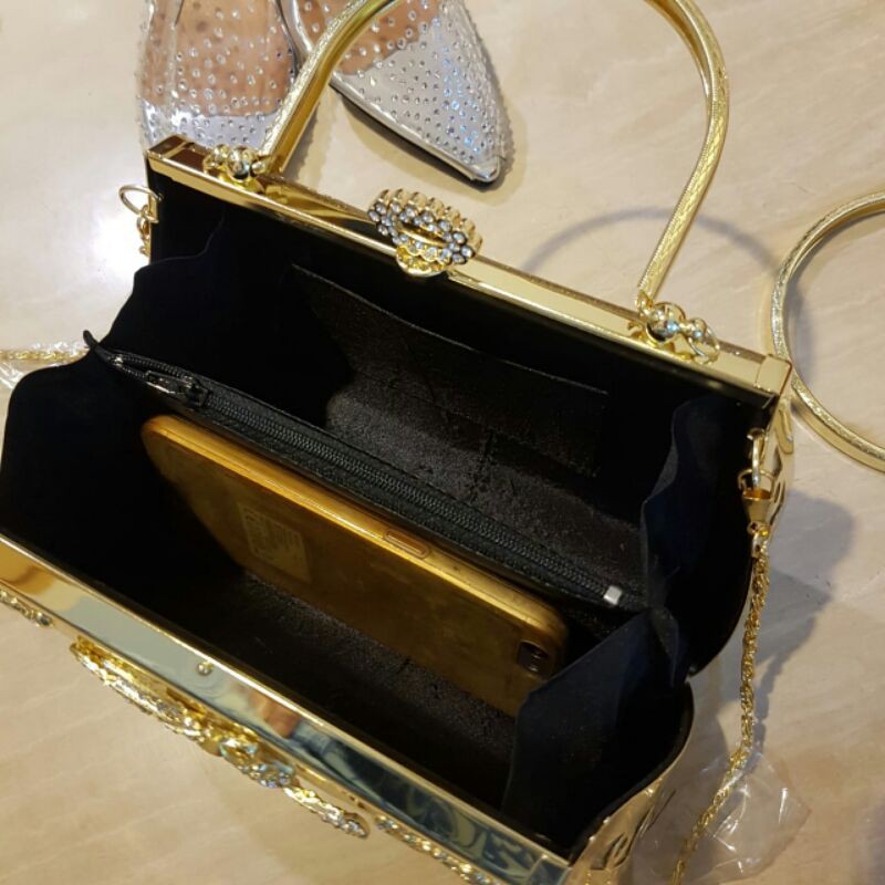 Tas Pesta  Farnell Wanita Ukuran Besar Cantik Clutch Diamond 2896 Elegan