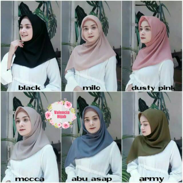 GROSIR Hijab /Jilbab/ kerudung Bella Square VALENCIA POLYCOTTON