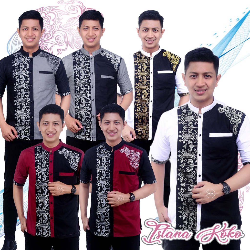 Koko Alibaba Pendek KOMBINASI KOKO DUA WARNA LIST SILVER DADA