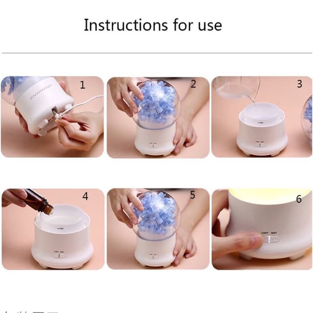 Humidifier immortal Flower 7 led color diffuser Aromatherapy Bunga - hp009 pelembap udara