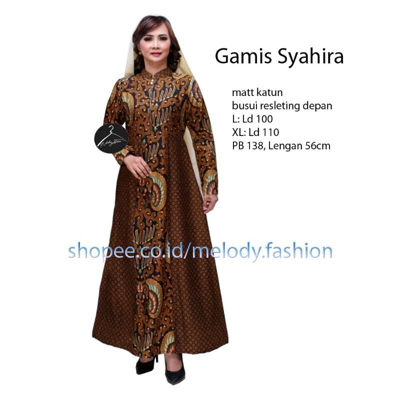 Baju Wanita Gamis Batik Syahira