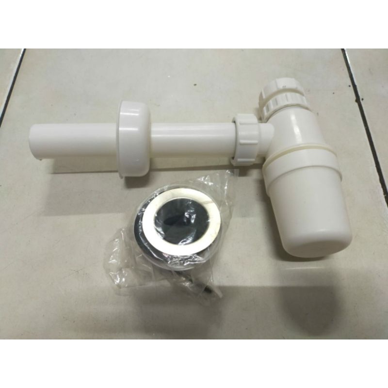 Sifon Botol PVC Afur Pembuangan Air Wastafel Plastik Sivon Plastik