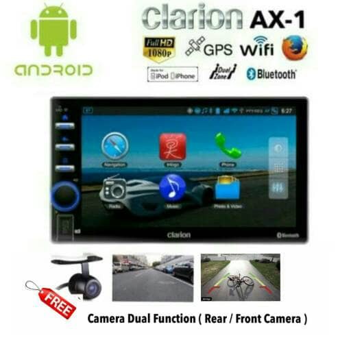 Paket Clarion AX-1 Android Double din AX1 Head Unit + Kamera HD CCD
