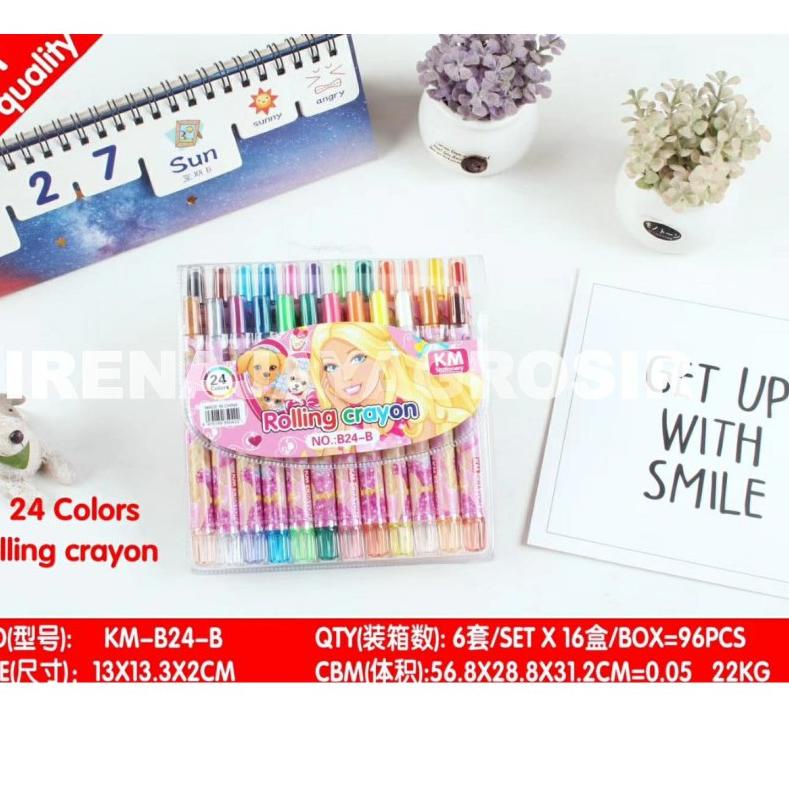 

[PRODUK JS0HE] IRENAJAYAGROSIR - ROLLING CRAYON KRAYON DENGAN 24 WARNA PENDEK KMB24 GCN