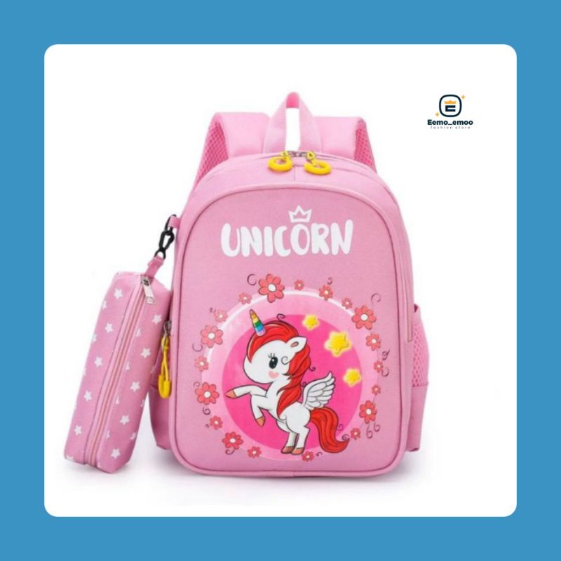 UNICORN Tas Anak Sekolah Perempuan untuk PAUD/TK/SD Ransel Sekolah Murah EMOEMO