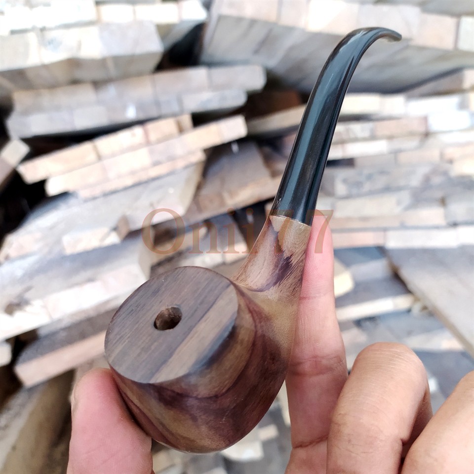 Pipa once kayu sonokeling dan tanduk asli model cangklong besar