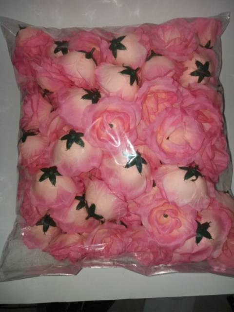 Kepala Bunga Mawar (MAK) ISI 100PCS/kepala bunga artificial/kepala mawar/kuntum mawar ISI 100PCS-3