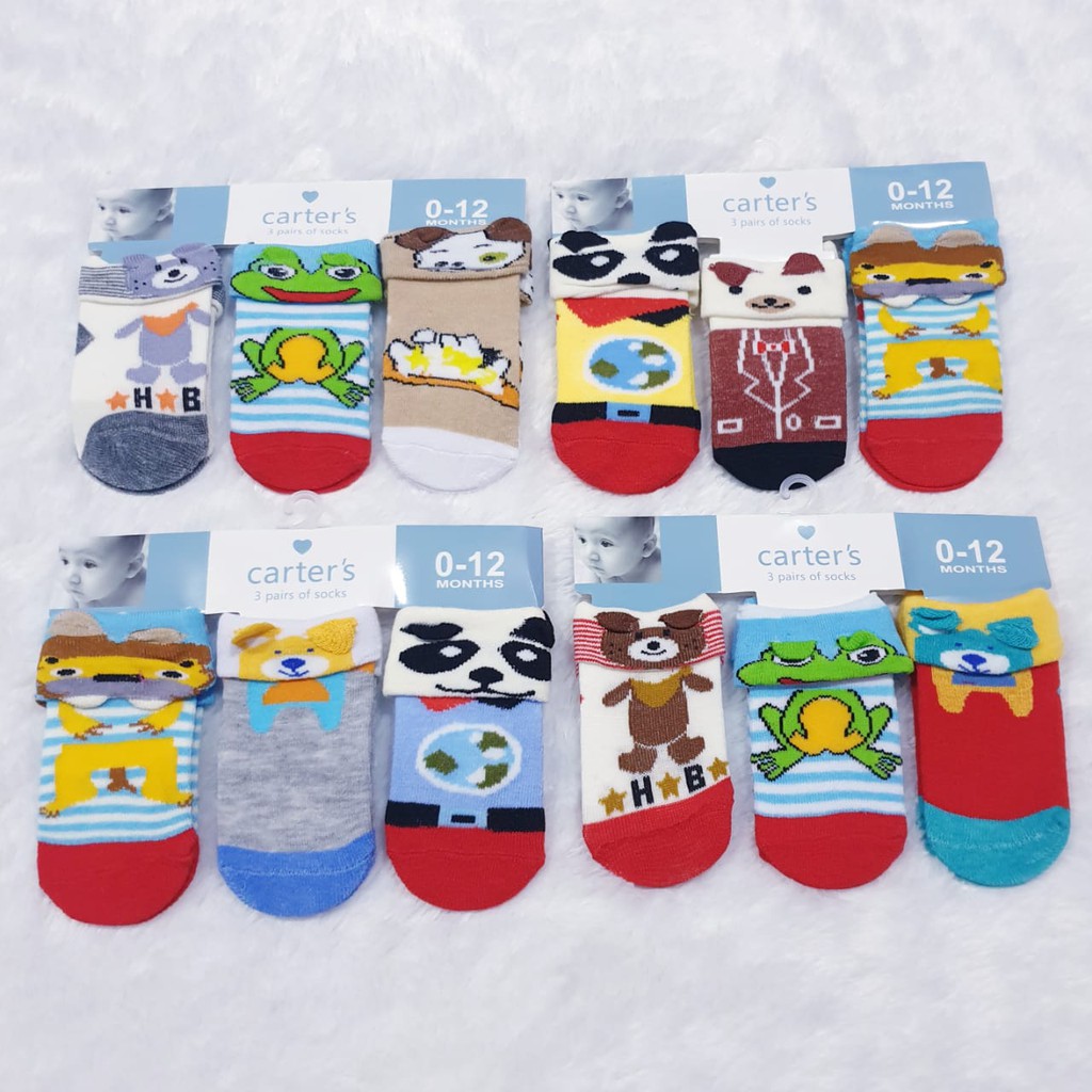 Kaos Kaki Carter Carter's Bayi 3in1 / 3 Pasang Motif Random