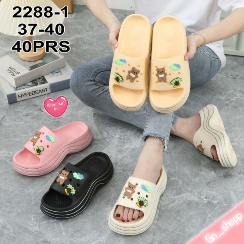 Sandal Wanita JIBITZ Kekinian Terbaru Tebal 5cm 2288-1