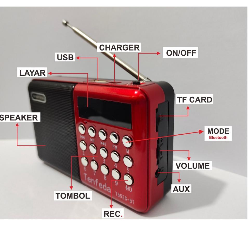 Terlaris Speaker bluetooth Radio Mini / Pocket Radio bluetooth FM USB AUX TF Card Antena ,,