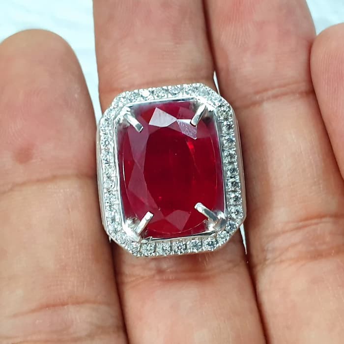 cincin cowok pria mata ad batu merah emas 70% 700 70 % putih