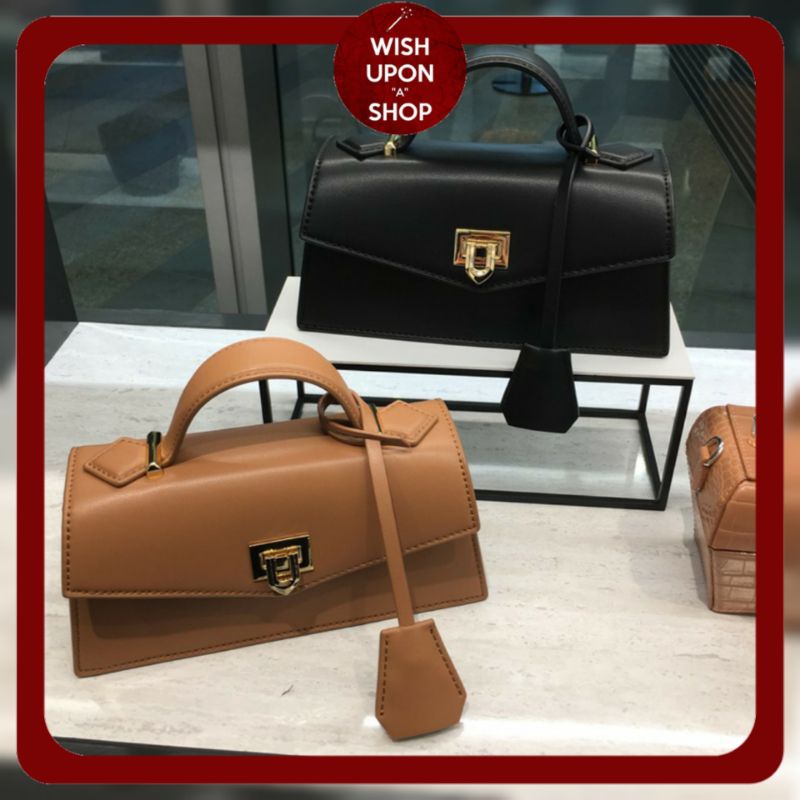 CK Top Handle Flap Boxy Mini Trapeze Xbody Bag