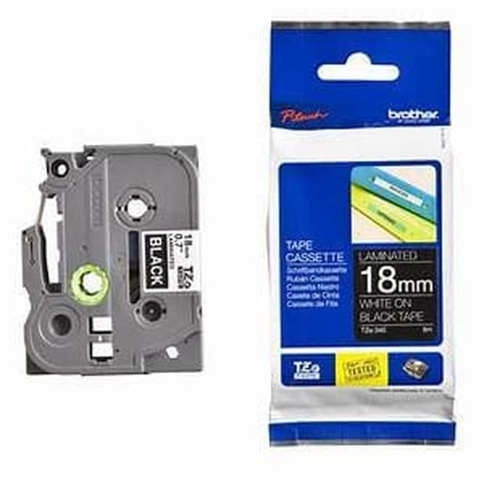 

Brother Ptouch Label Tape TZe-345 18mm White On Black TZe345 Garansi Resmi