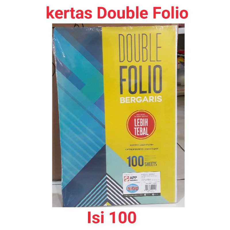 

SIDU Kertas Double Folio Bergaris Isi 100 lembar/Kerta Folio bergaris