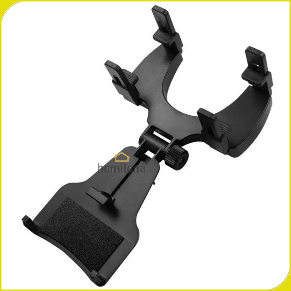 Rear Mirror Smartphone Mount Car Holder - Zensime C-001 - Black