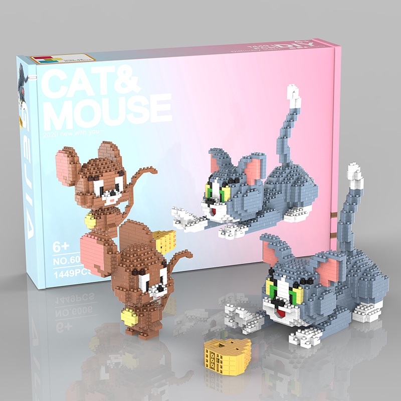 (COD) Mainan Balok Tom&amp;Jerry Mainan Anak Perempuan Mainan Edukasi DIY 3D Puzzle Bricks