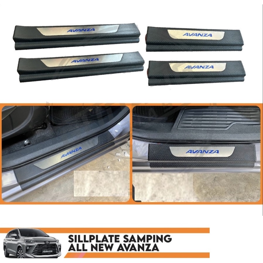 Sillplate Samping Avanza 2022 Motif Carbon Sill Plate mobil
