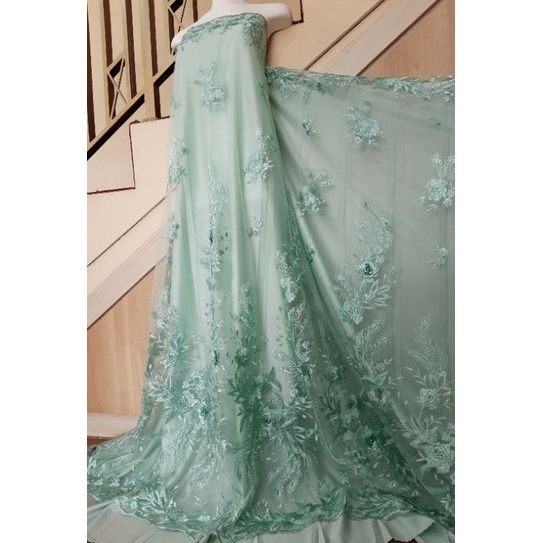 KAIN TILE DRESS, TILE 3D, kain tile brokat  (Harga per setengah meter)