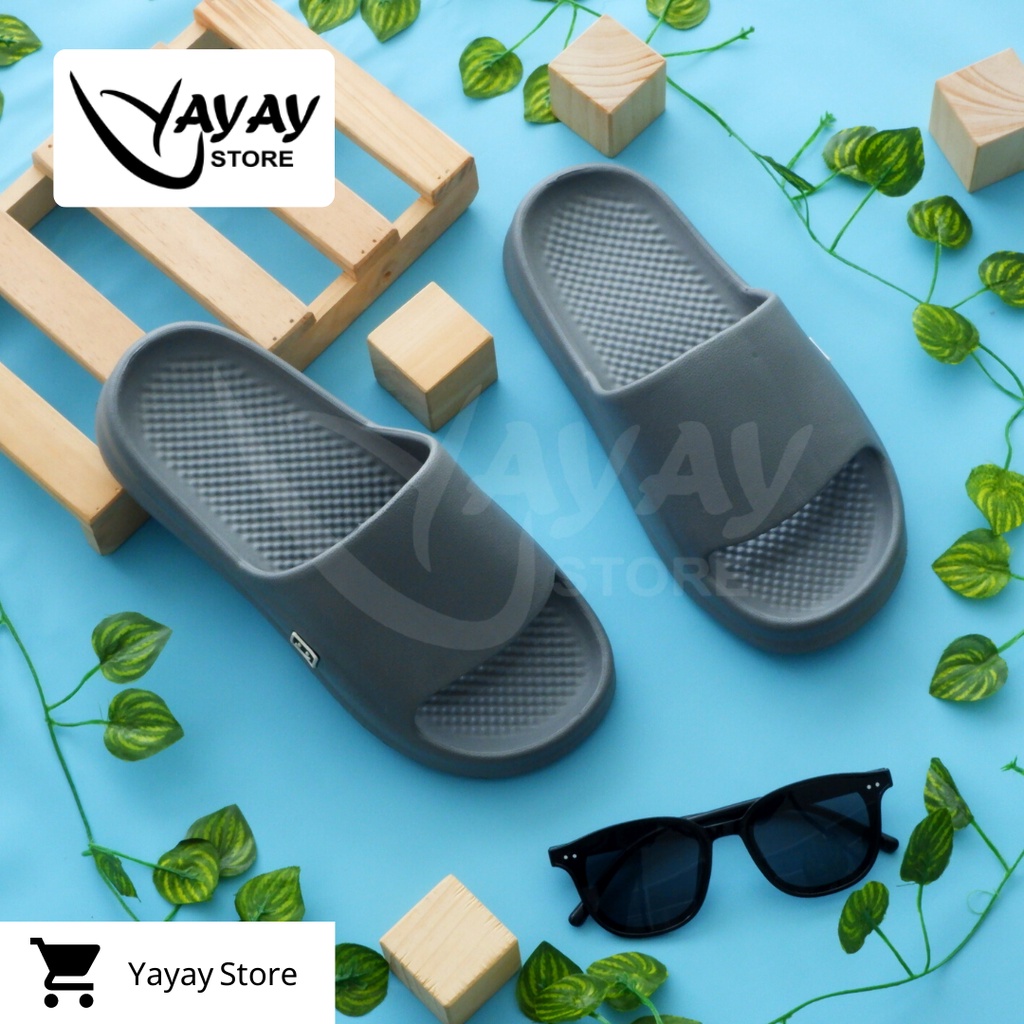 Sandal slop pria EVA / Sandal rumah laki laki / Sendal slop pria / Sandal slide pria / Sandal slop / Sendal slop 39 s/d 44-Abu-Abu