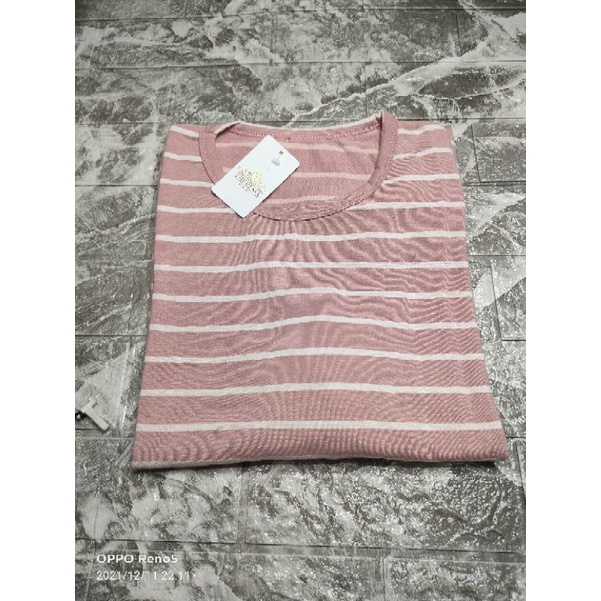 ATASAN WANITA KAOS SALUR JUMBO LENGAN PANJANG