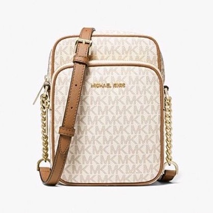 Michael Kors Jet Set Travel Medium NS Chain Crossbody Vanilla