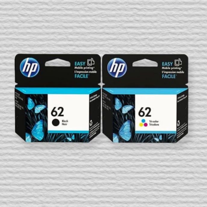 Paket 1 set Tinta HP 62 Black + Colour Original