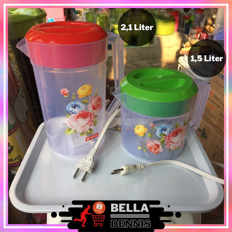 Teko Listrik Plastik 1,5 liter / 2,1 liter - Lion Star