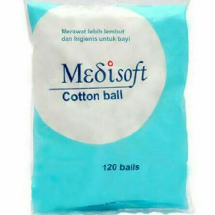 Medisoft Cotton Ball 120bals 75g / Kapas Bola Bayi