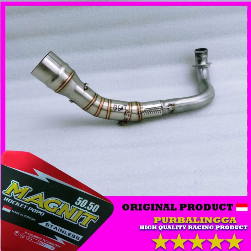 pipa leher knalpot beat atas full stainless leheran beat fi karbu spacy ngacung