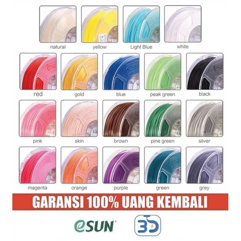 eSUN 3D Filament Terbaru Optimized PLA+ ABS+ Filament 1.75 mm - Bahan ABS Plus