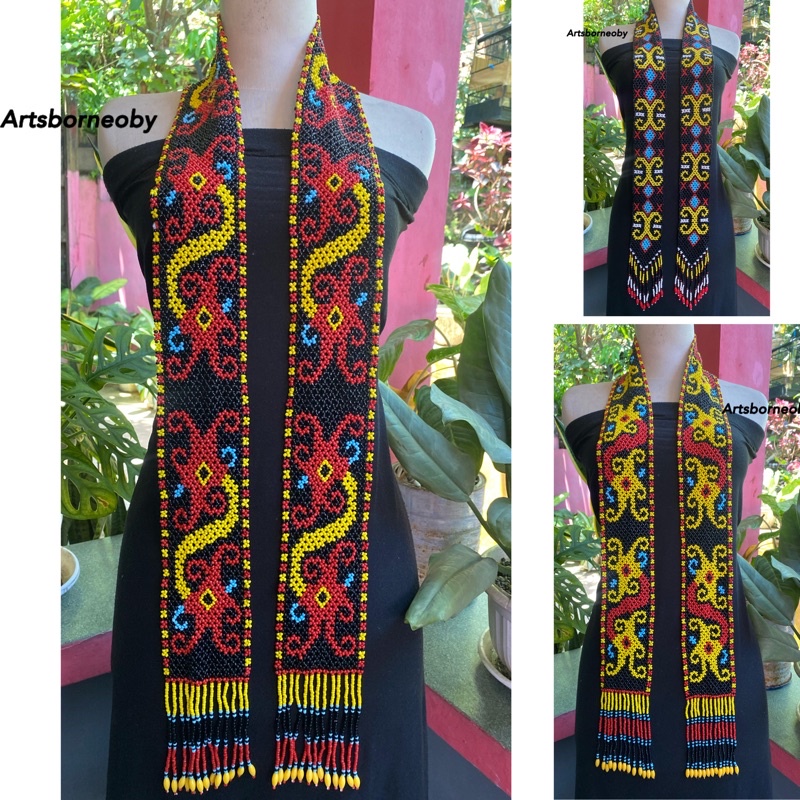 Syal Manik Motif Dayak